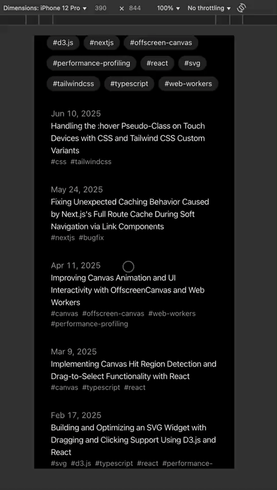 hover on touch device